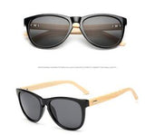 LongKeeper Bamboo Sunglasses Men Wooden Glasses Brand Designer