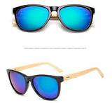 LongKeeper Bamboo Sunglasses Men Wooden Glasses Brand Designer
