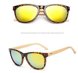 LongKeeper Bamboo Sunglasses Men Wooden Glasses Brand Designer