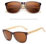LongKeeper Bamboo Sunglasses Men Wooden Glasses Brand Designer