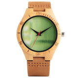 Orange/Green Dial Nature Wood Watch Novel Men