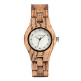 BOBO BIRD WO29 Ladies Bamboo Zebra Wooden Watch Gems Imitate Diamond