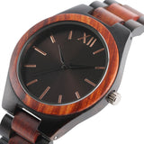 Dark Brown/Sapphire Blue Face Dial Watches Full Wooden Women Analog Wrist