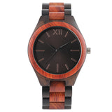 Dark Brown/Sapphire Blue Face Dial Watches Full Wooden Women Analog Wrist