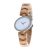 Wood Watch Women Watches Top Brand Wooden Women's Watches Oval Ladies Watch Clock