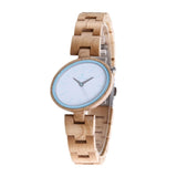 Wood Watch Women Watches Top Brand Wooden Women's Watches Oval Ladies Watch Clock