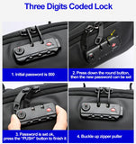 BOPAI Luxury Coded Lock Backpack for Travelling Business