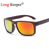 Long Keeper Hot Fashion Wood Sunglasses Men Reflective Sun Glasses Square Eyewear