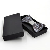 RBOCOTT Fashion Handmade Wooden Bow Tie Vintage Floral Wooden Bowtie