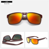 YOOSKE Fashion Sunglasses Wood Grain Sun Rivets Sunglass