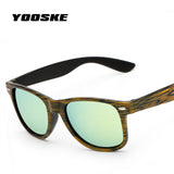 YOOSKE Vintage Wood Grain Sun Glasses Women Sunglasses Rice