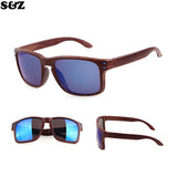 Resemble Wood Sunglasses Men Sport Sun Glasses Reflective Eyewear Wooden