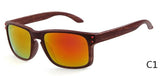 Resemble Wood Sunglasses Men Sport Sun Glasses Reflective Eyewear Wooden
