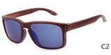 Resemble Wood Sunglasses Men Sport Sun Glasses Reflective Eyewear Wooden