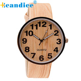 Watch Reloj relogio masculino 2017 Style Wood Grain Leather Quartz Clock 17apr29