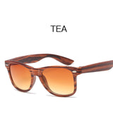 OFIR Fashionable Imitation Wood Grain Sunglasses Women Reflective Sun Glasses Square