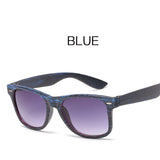OFIR Fashionable Imitation Wood Grain Sunglasses Women Reflective Sun Glasses Square