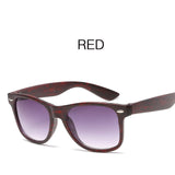 OFIR Fashionable Imitation Wood Grain Sunglasses Women Reflective Sun Glasses Square