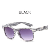 OFIR Fashionable Imitation Wood Grain Sunglasses Women Reflective Sun Glasses Square