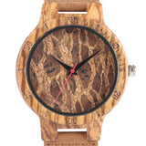 Natural Wooden Lines Pattern Dial Men's Quartz Wristwatch