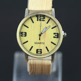 Vintage Wood Grain Watches for Women Fashion Quartz Watch