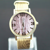 Vintage Wood Grain Watches for Women Fashion Quartz Watch