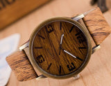 Vintage Wood Grain Watches for Women Fashion Quartz Watch