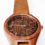 Fashion Men Leather Analog Classic Wooden Vintage Quartz Wrist Watches OKWISH