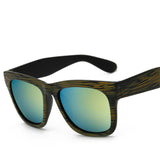 Retro Sunglasses Men Big Frame Wood Grain Eyewear Unisex Sun Glasses