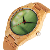 Classic Leather Bamboo Relogio Masculino Fashion Bright Colors Design