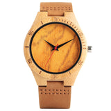 Classic Leather Bamboo Relogio Masculino Fashion Bright Colors Design