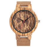 Tropical Style Wooden Wristwatch Wild Zebra Wood