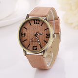 Lovesky Wooden Quartz Men Casual Wooden Color Leather Strap Watch